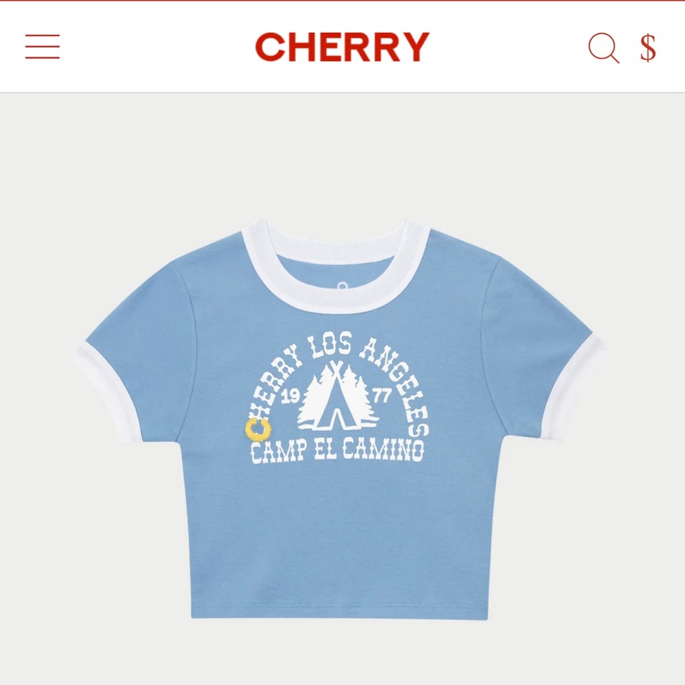 Camp Ringer Baby Tee (Skyblue)